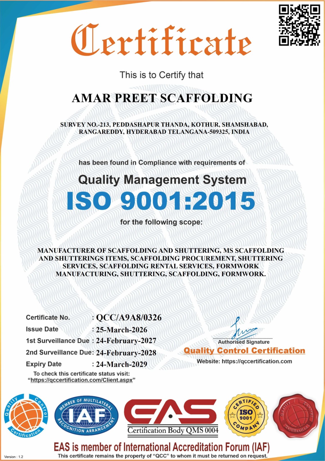 ISO 9001:2015 Certification